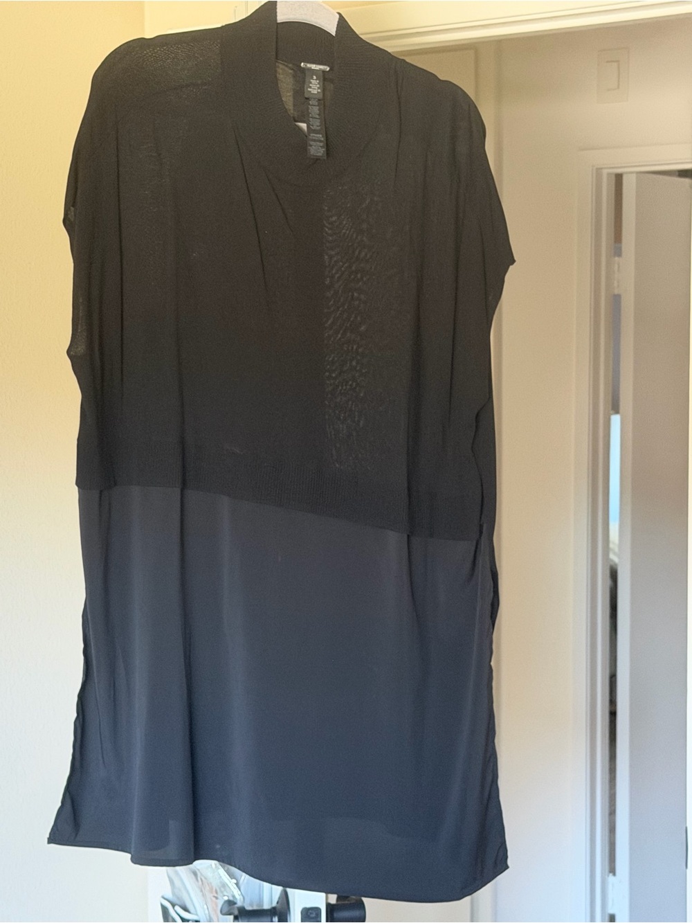 Chico's Black half sweater literally and half silky